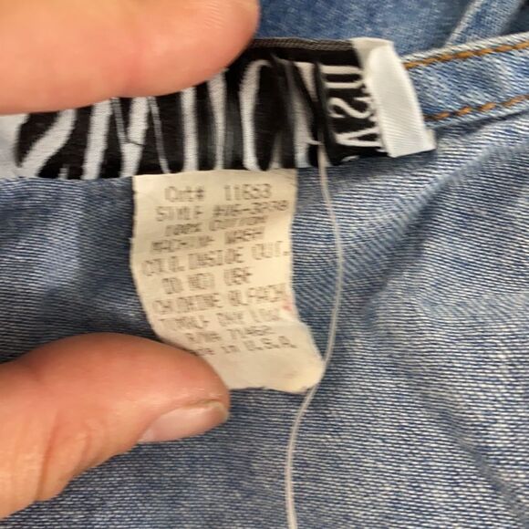 Vintage 90s Denim Fit and Flare Long Sleeve Dress - Picture 5 of 5